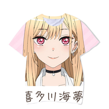 Anime My Dress-Up Darling Marin Kitagawa Camiseta Cosplay Navidad Fiesta 3D Impreso Casual